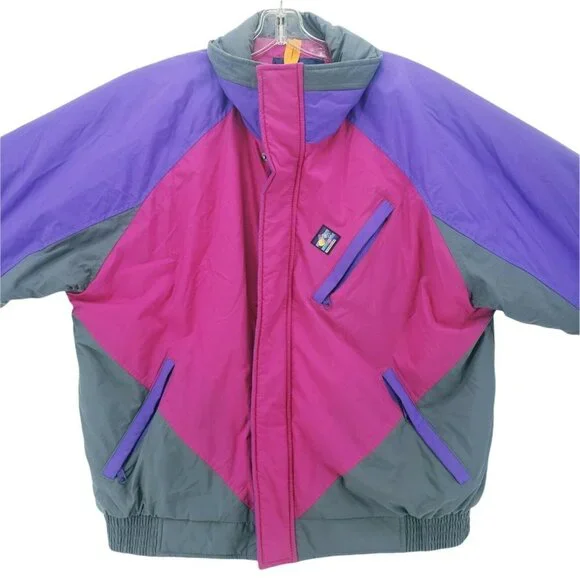 Vintage Woolrich Men's Colorblock Jacket Sigmet Thinsulate Charcoal Purple XL